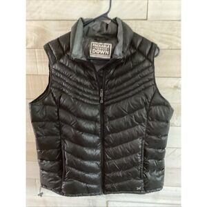 Xersion Packable Premium Down Vest Black Large Women Fast Shipping